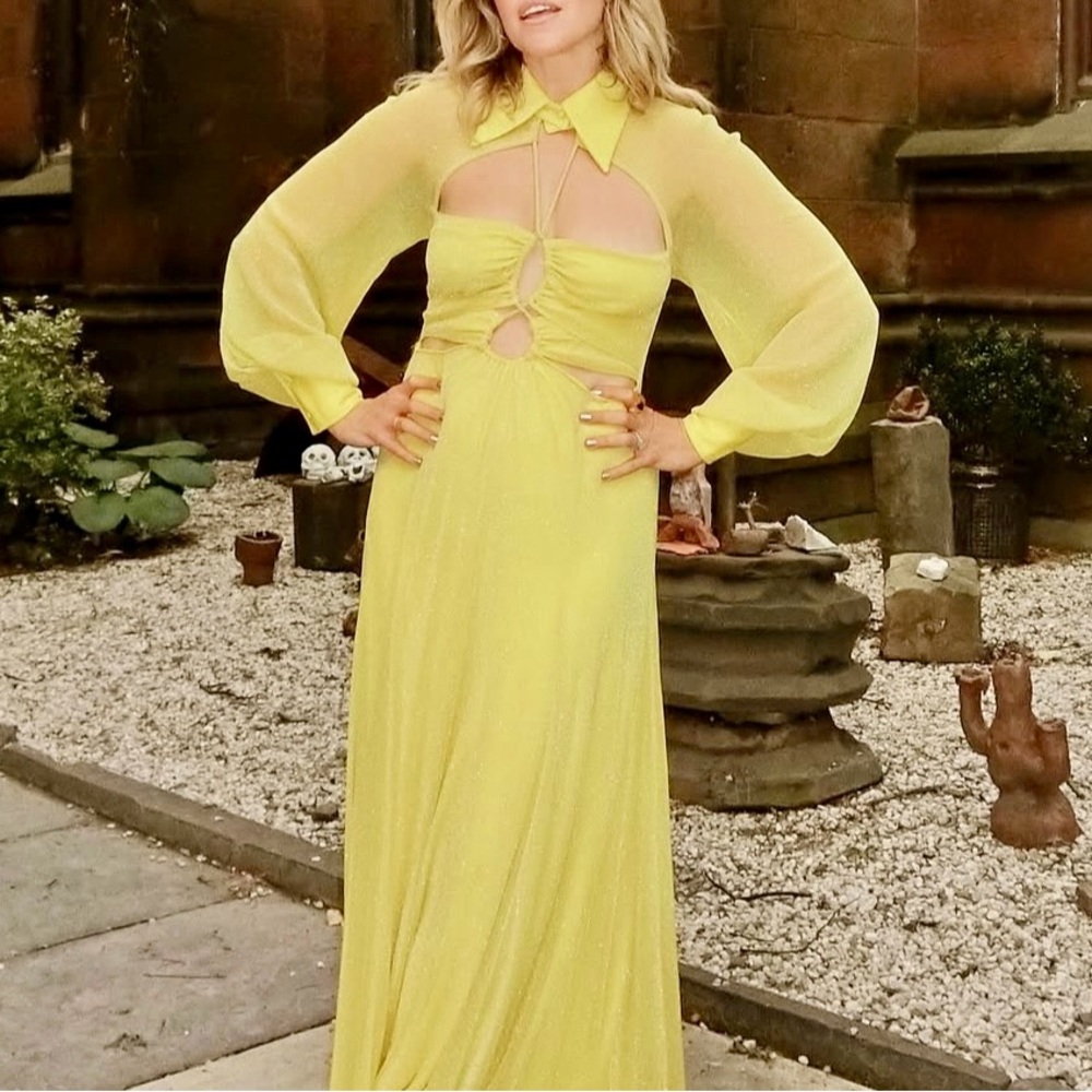 Alice McCall Mango Sunset Kiss Midi Dress in yellow size 10